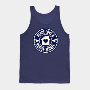 PEACE LOVE AND HOUSE MUSIC (Vintage Navy Blue) Tank Top